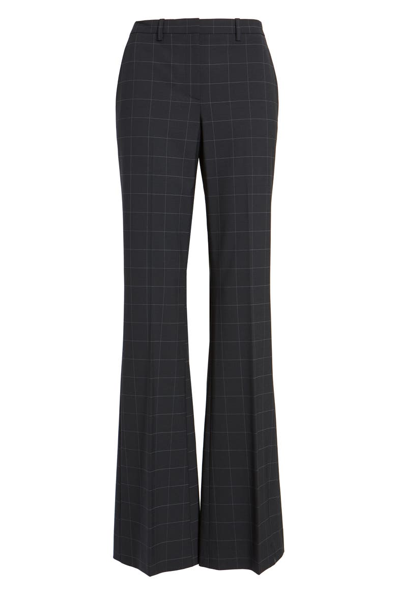 Demitria 4 Windowpane Check Flare Leg Pants, Alternate, color, BLACK MULTI