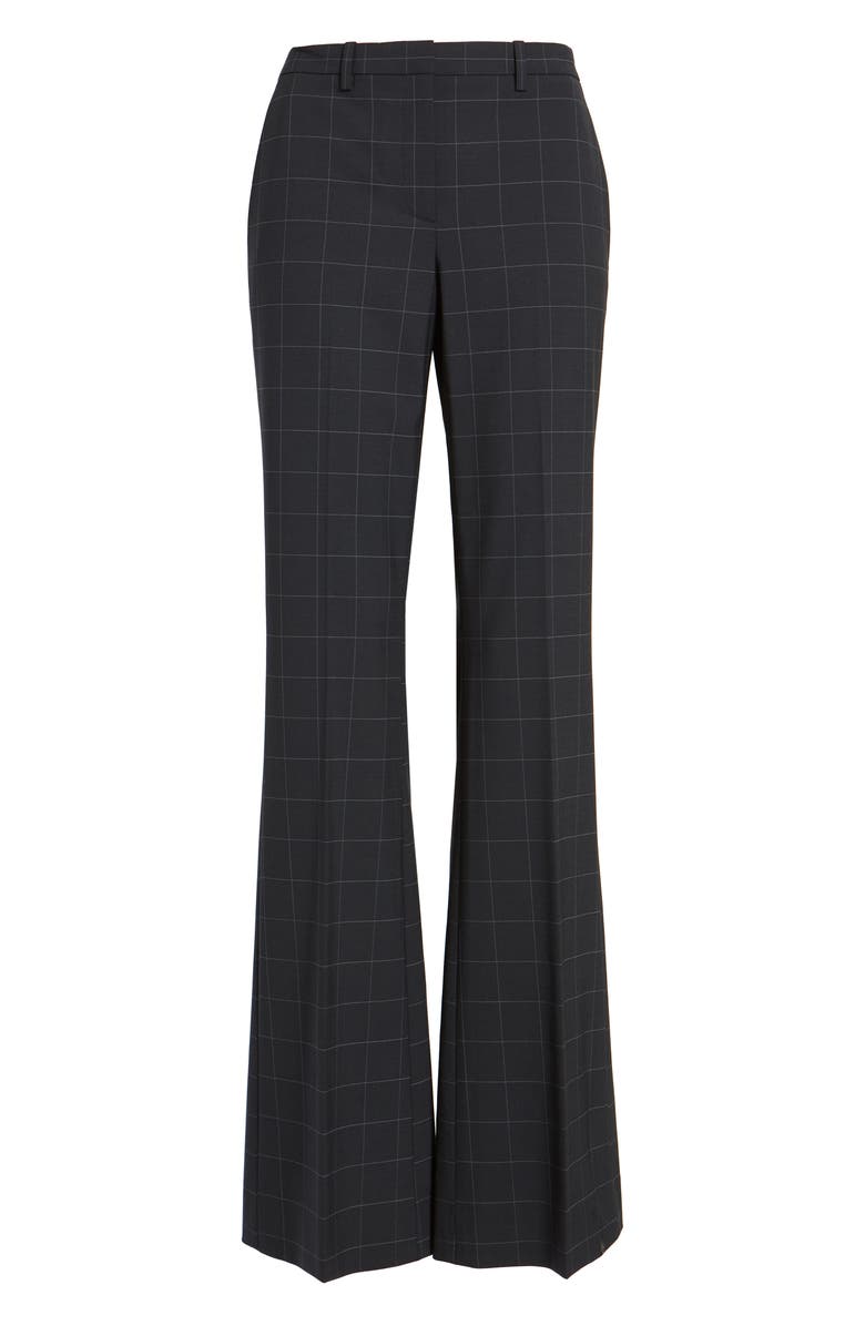 Theory Demitria 4 Windowpane Check Flare Leg Pants, Alternate, color,