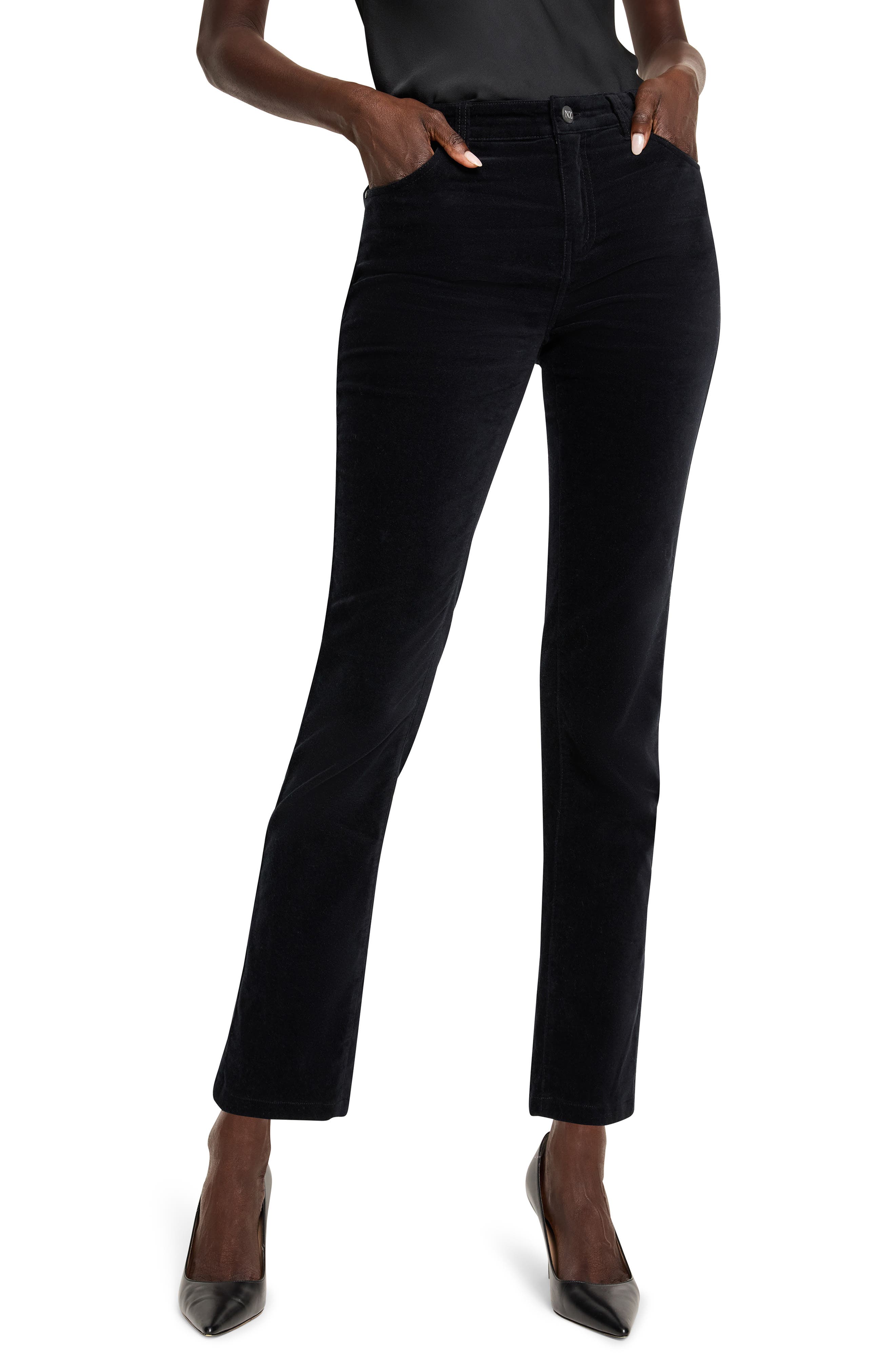 NIC+ZOE High Waist Stretch Velveteen Straight Leg Ankle Pants