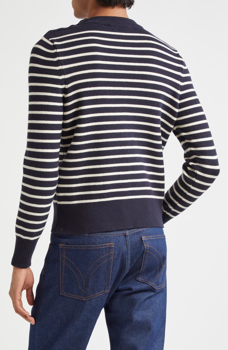 AMI PARIS Sailor Stripe Cotton & Wool Crewneck Sweater, Alternate, color, 