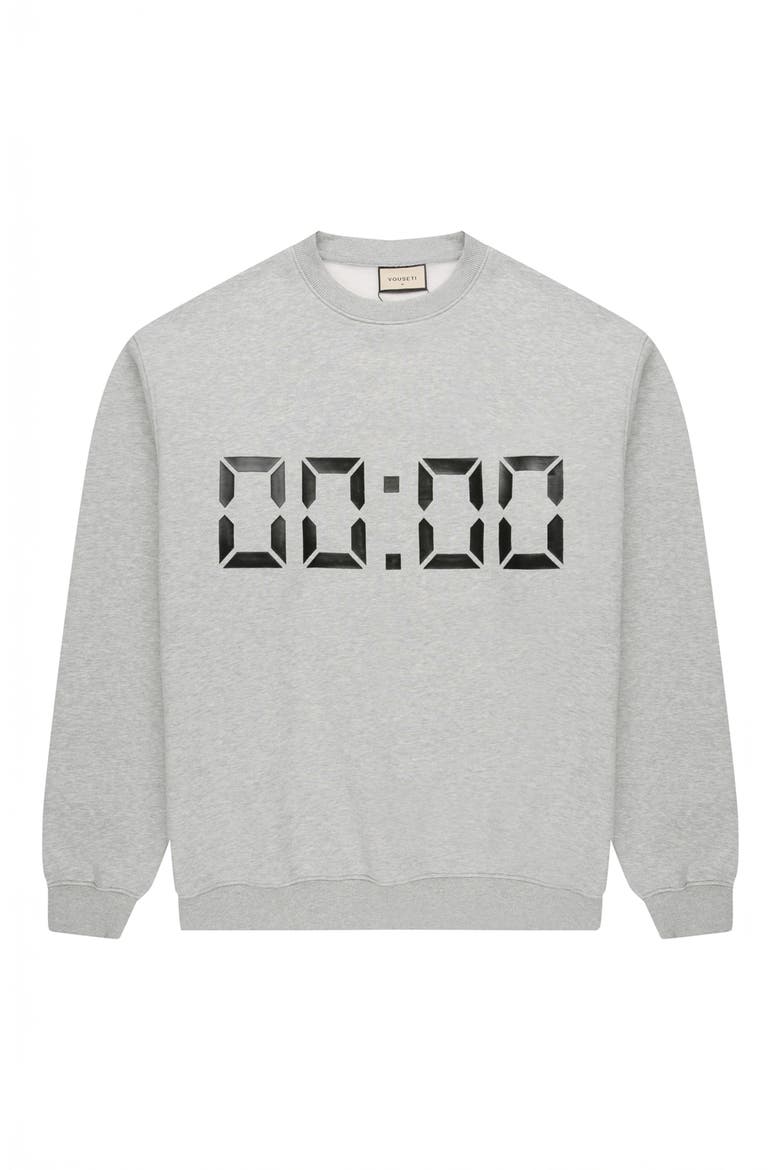Us Against Time Crewneck Sweatshirt, Alternate, color, GREY MARL