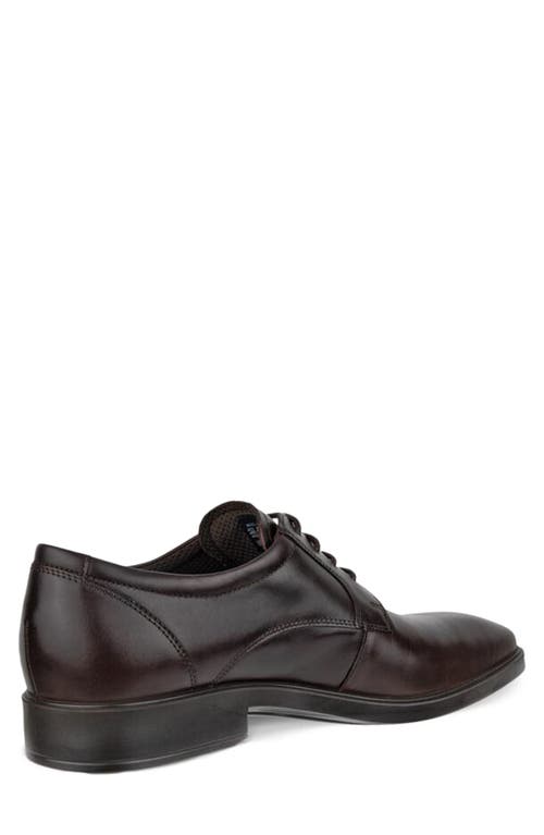 Ecco Maitland Plain Toe Leather Derby In Cocoa Brown