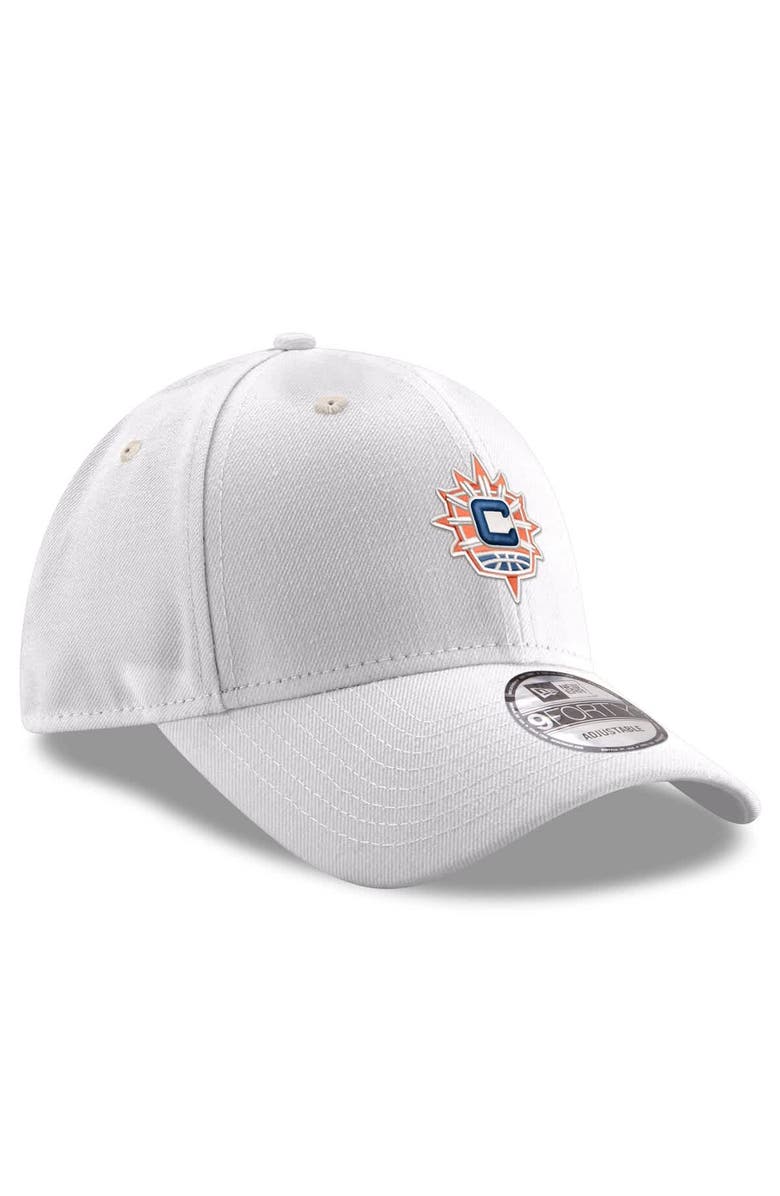 New Era Men's New Era White Connecticut Sun Primary Logo 9FORTY Adjustable Hat, Alternate, color,