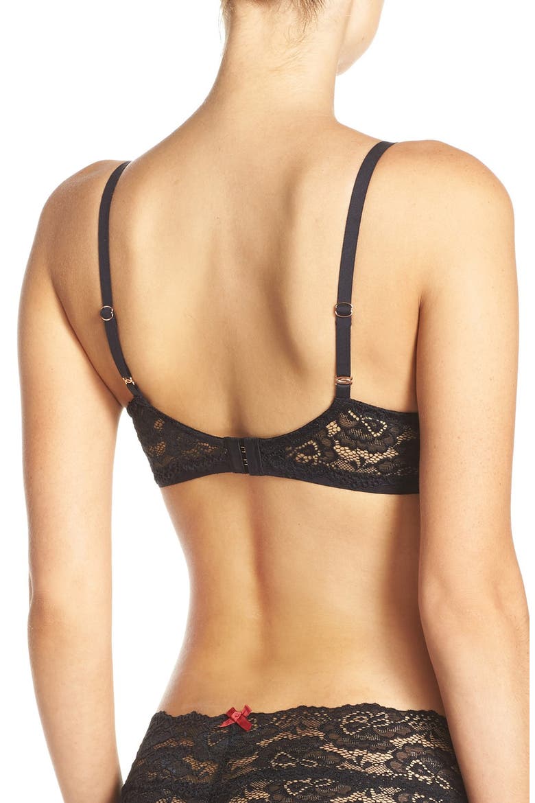 Goddess Underwire T-Shirt Bra, Alternate, color, BLACK