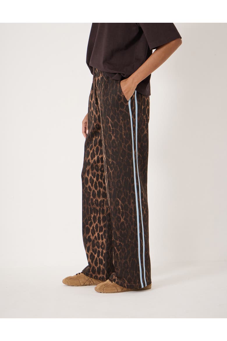 Harison Animal Print Side Stripe Joggers, Alternate, color, Natural Leopard Brown