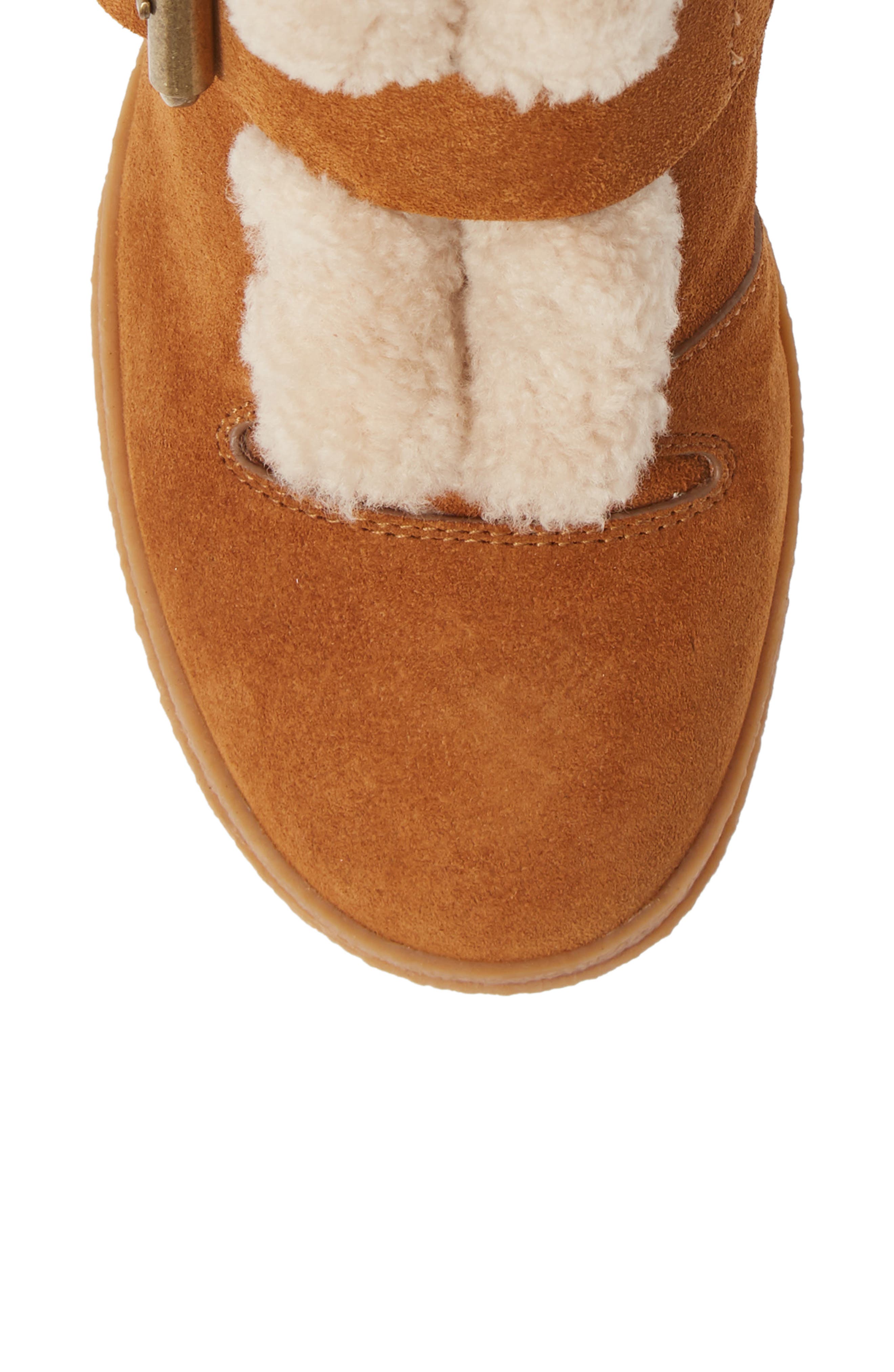 See by Chloé Brandie Genuine Shearling Buckle Bootie, Alternate, color, 