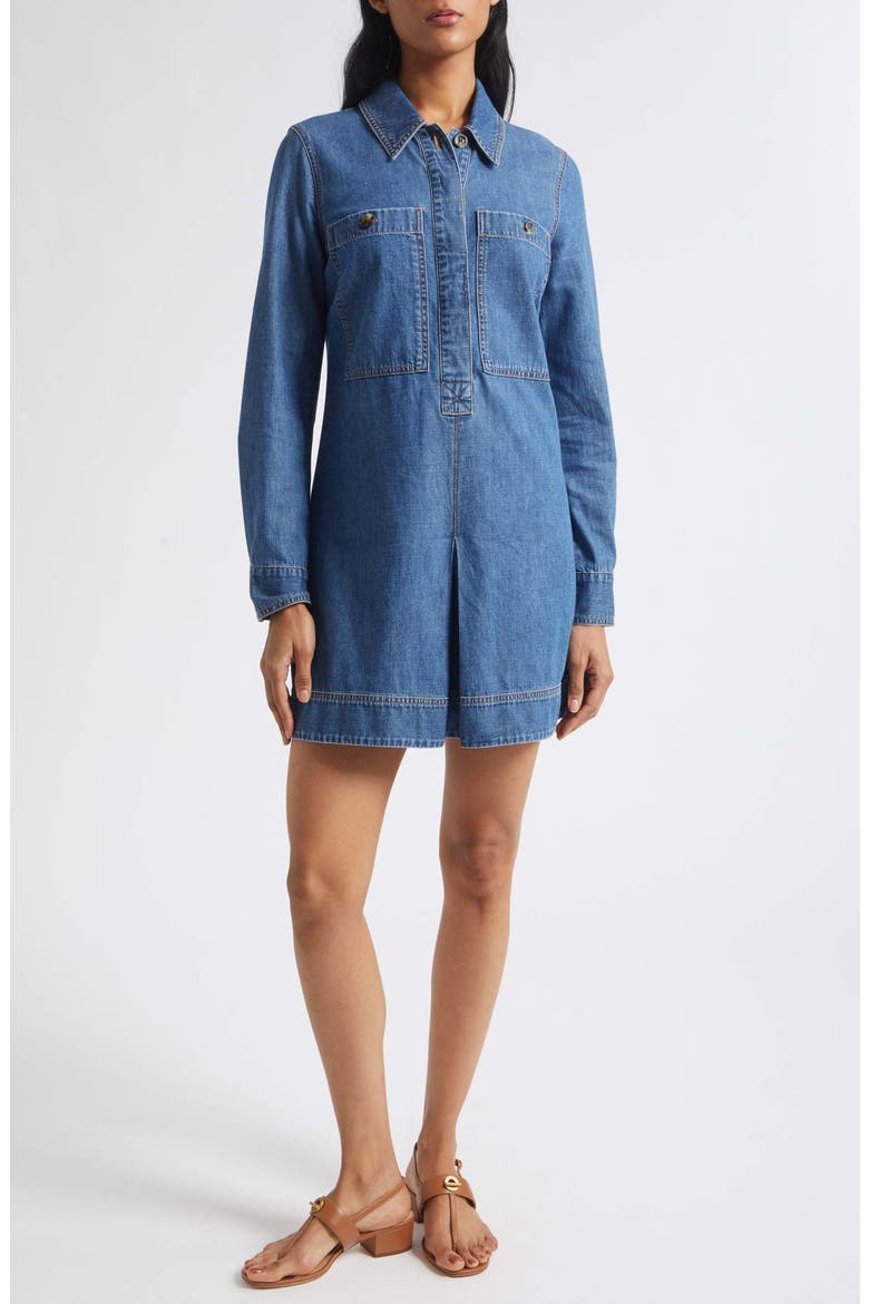 Pryce Long Sleeve Denim Dress, Main, color, BANDIT LIGHT