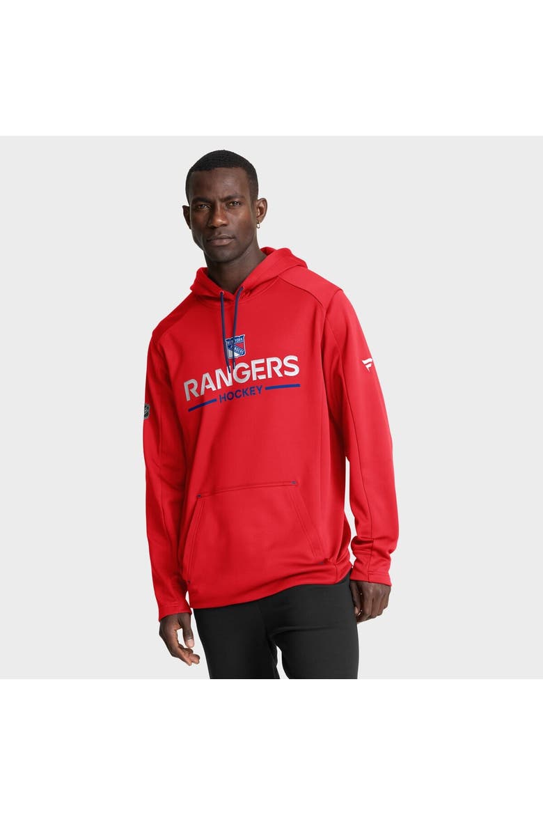 Men's Fanatics Red New York Rangers Authentic Pro Rink Hoodie, Main, color, Red