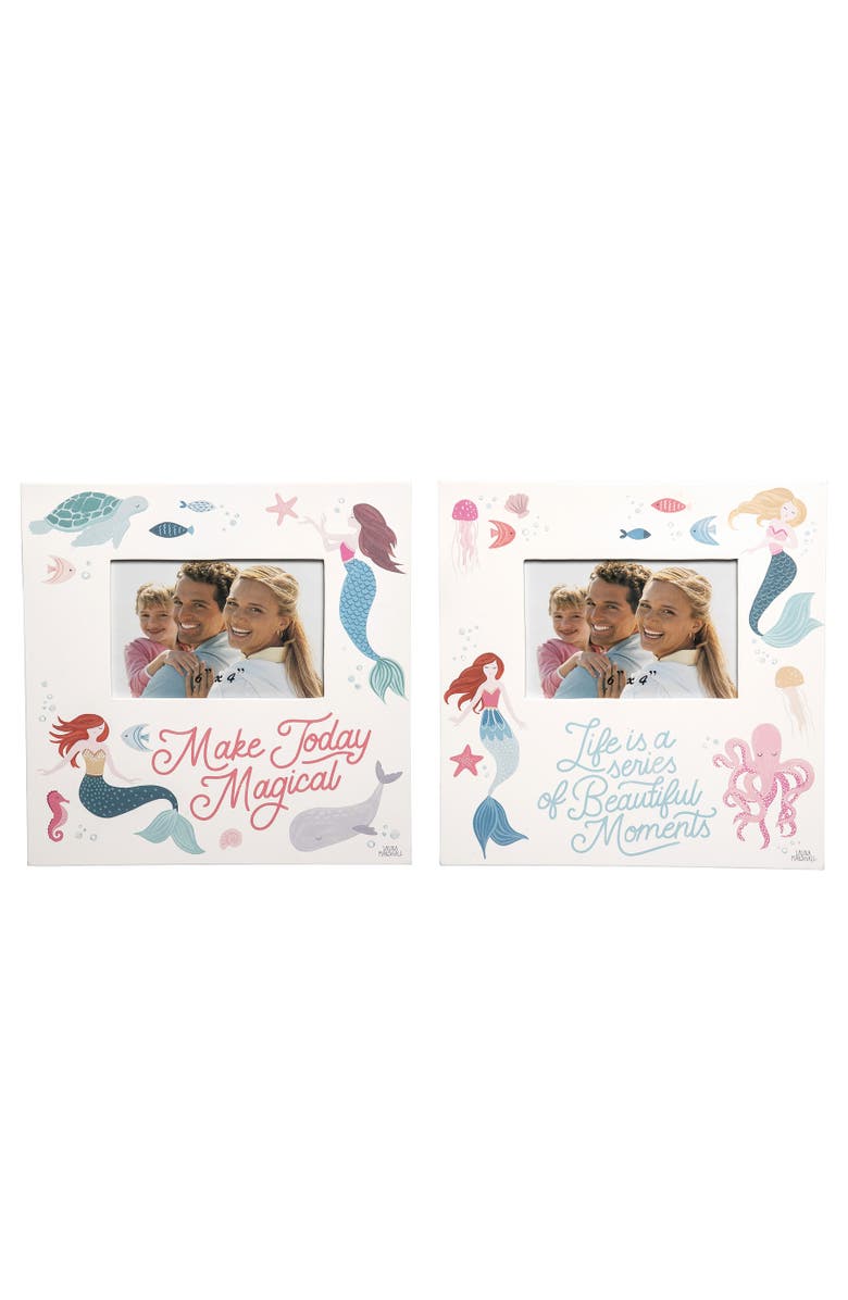 Beachcombers Mermaid Wood Picture Frame, Main, color, White