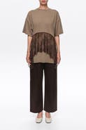BIMBA Y LOLA Lace Ruffle Oversized T-shirt