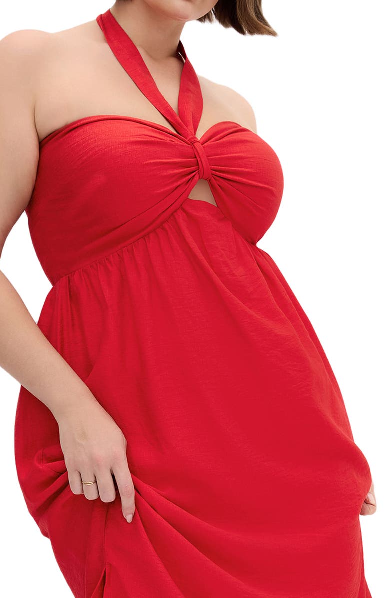 City Chic Peta Serene Convertible Strapless Maxi Dress, Alternate, color, Cherry Red