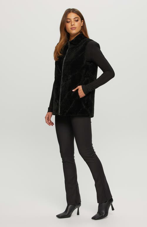 Gorski Reversible Chevron Shearling Lamb Vest In Black