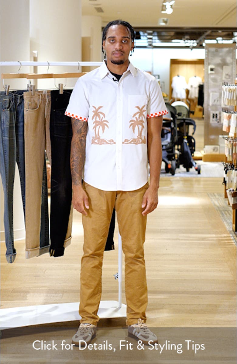 Victory Lap Palm Weekend Short Sleeve Button-Up Shirt, sales video thumbnail