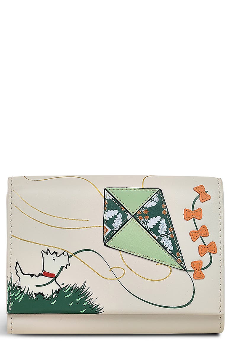 Radley Kite Medium Leather Flapover Wallet, Main, color, Chalk