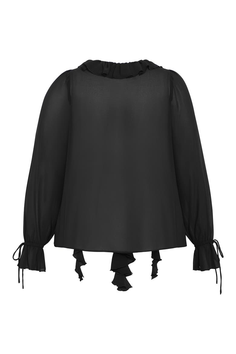 Felix Ruffle Long Sleeve Tiered Dress, Alternate, color, BLACK