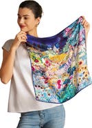 SILKSILKY Pure silk colored square scarf