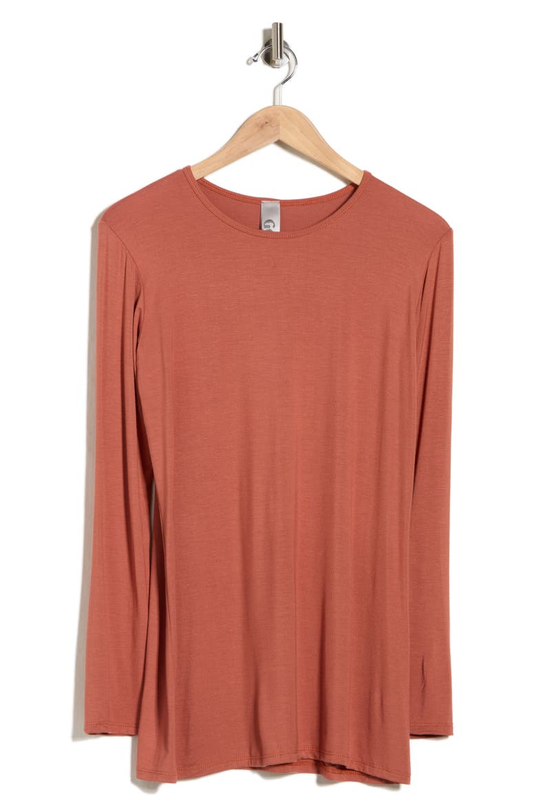 Long Sleeve Knit Top, Main, color, RUST