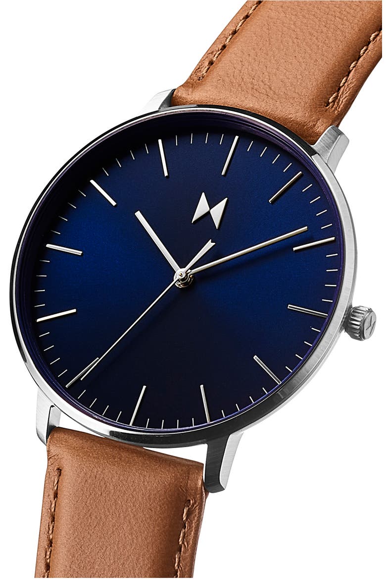 Legacy Slim Leather Strap Watch, 42mm, Alternate, color, BLUE