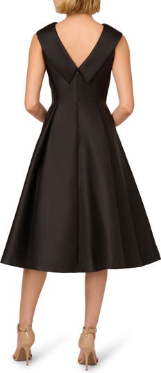 Roll Neck Mikado Fit & Flare Dress
