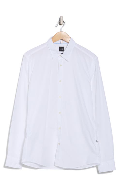 Hugo Boss Boss Roan Kent Cotton Button-up Shirt In White