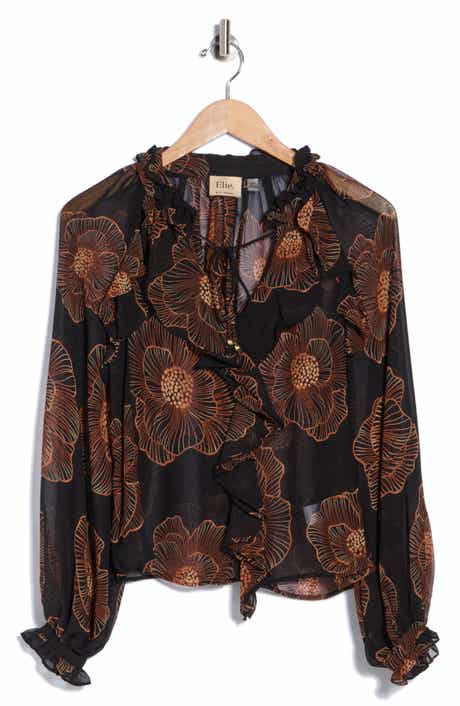 Floral Ruffle Long Sleeve Top