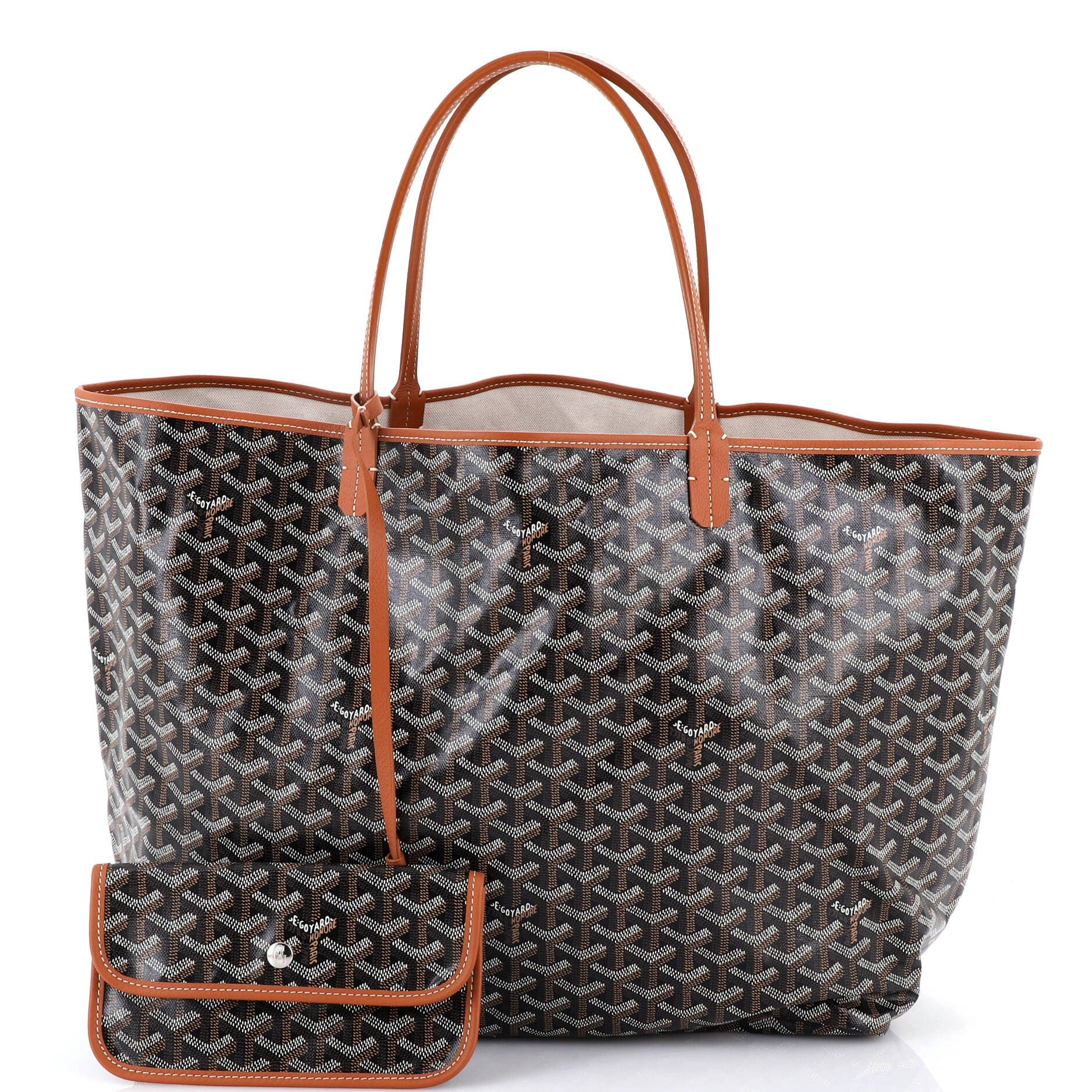 Pre-Owned Goyard Saint Louis Tote Coated Canvas GM, Alternate, color, Brown