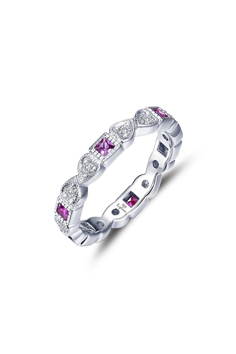 Simulated Diamond & Birthstone Band Ring, Main, color, ALEXANDRITE
