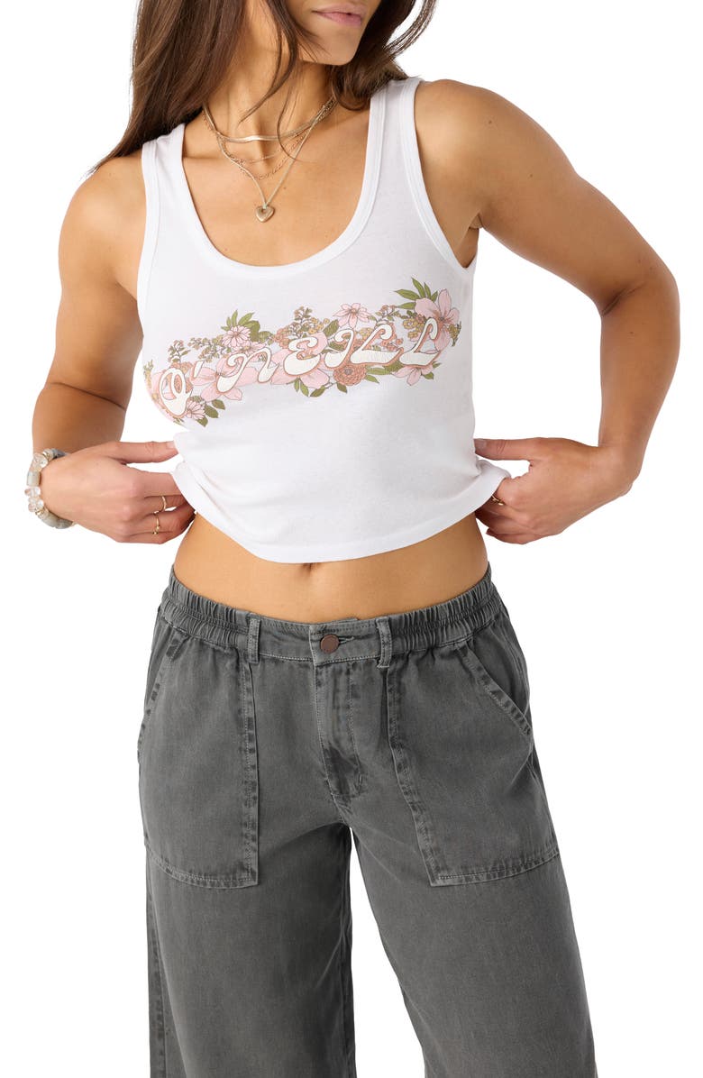 O'Neill Flora Flora Graphic Crop Tank, Alternate, color, 