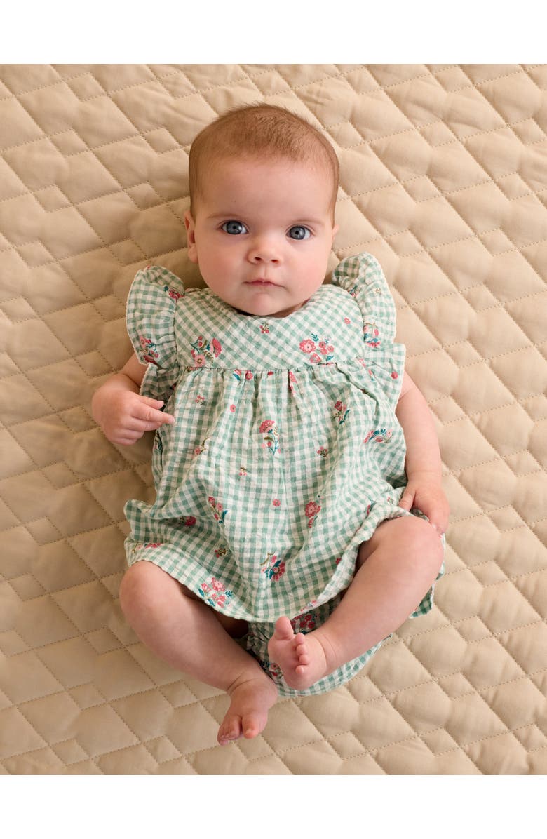 Purebaby Gingham Frida Ruffle Top & Bloomer Set, Alternate, color, Frida Print