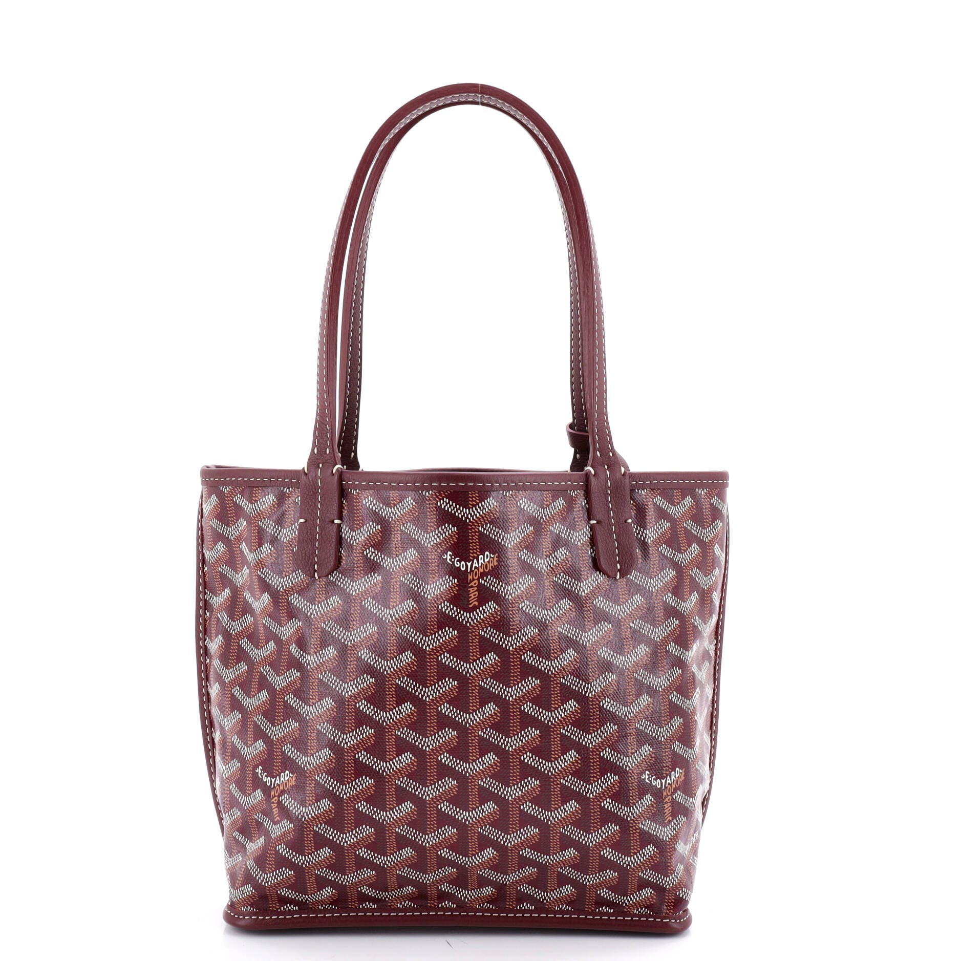 Pre-Owned Goyard Anjou Reversible Tote Coated Canvas Mini, Main, color, 