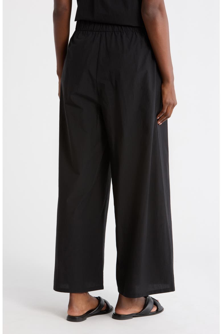 Organic Cotton Wide Ankle Length Pants, Alternate, color, BLACK