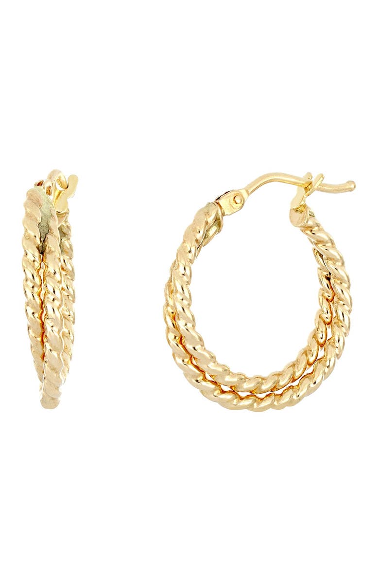 Bony Levy 14K Yellow Gold Mykonos Crossover Hoop Earrings, Main, color,