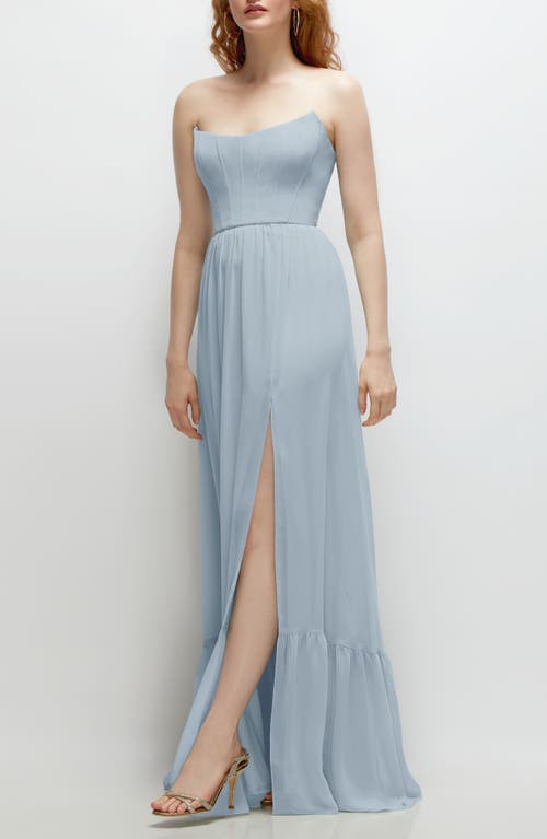 DESSY COLLECTION DESSY COLLECTION STRAPLESS CORSET CHIFFON GOWN