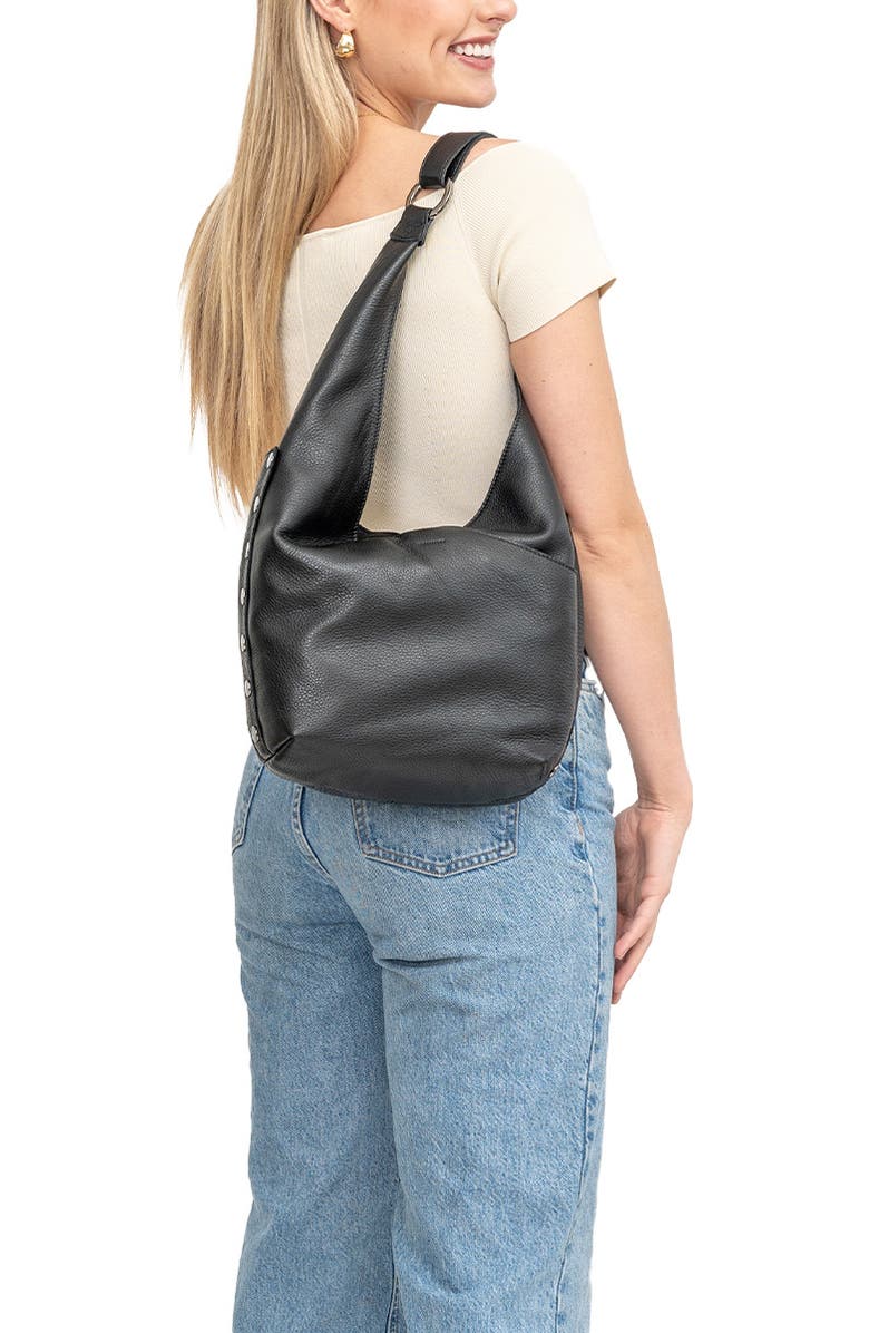 HAMMITT Tom Zip Hobo Bag, Alternate, color, Black/ Gunmetal