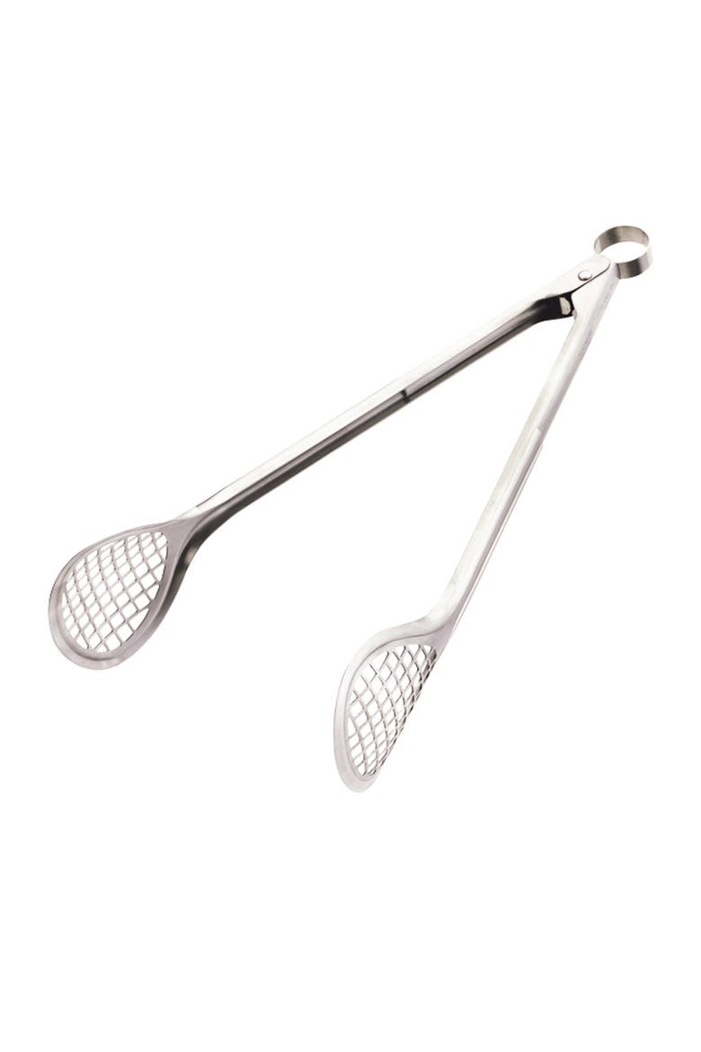 Wide Grill Fry Tongs, Main, color, Silver