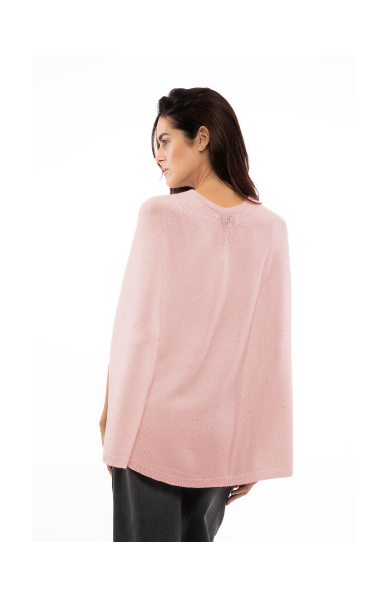 Monticelli Cashmere Pure Cashmere Elegant Cable Knit Poncho, Alternate, color, Old Rose
