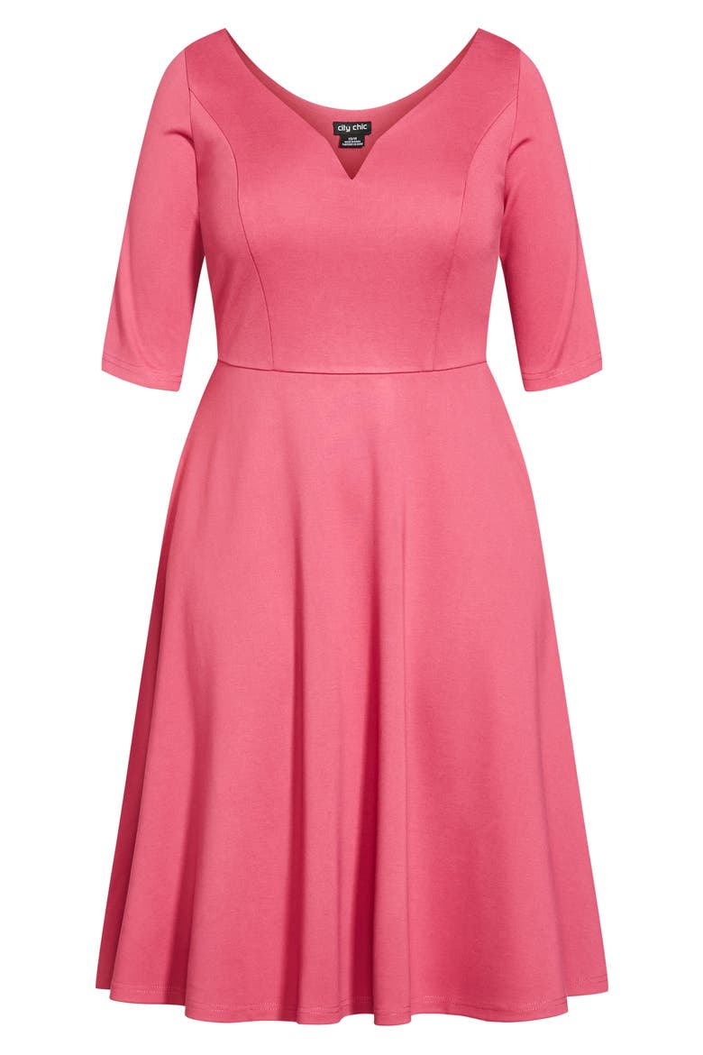 Cute Girl Fit & Flare Dress, Alternate, color, ROSEY