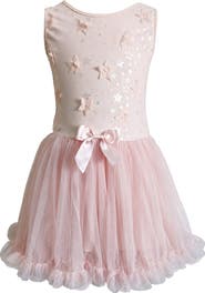 Popatu Kids' 3D Star Appliqué Tulle Party Dress