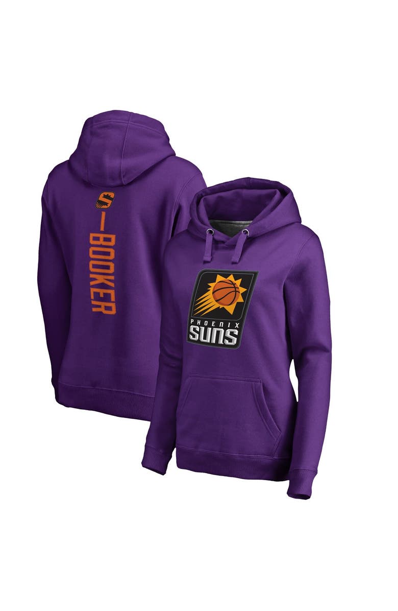 FANATICS Women's Fanatics Branded Devin Booker Purple Phoenix Suns Backer Name & Number Pullover Hoodie, Main, color,