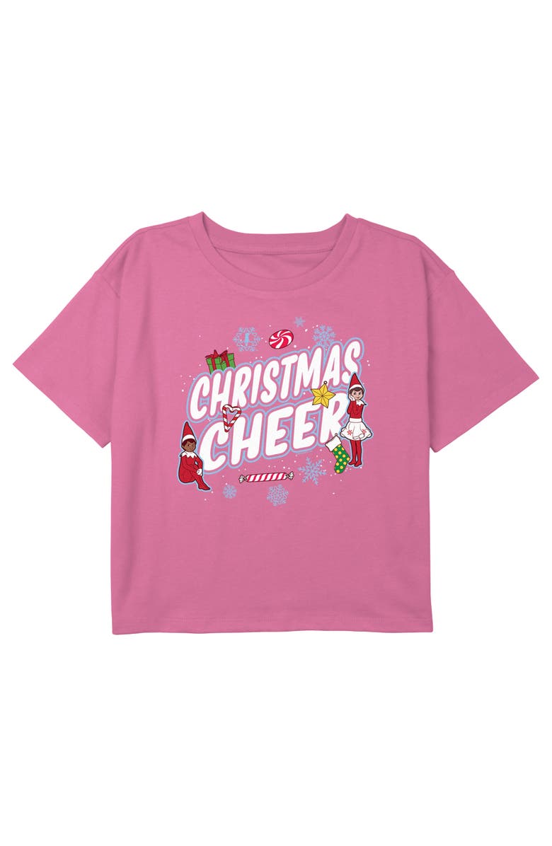 THE ELF ON THE SHELF Girl's The Elf on the Shelf Christmas Cheer Character  Graphic T-Shirt, Main, color, Light Pink