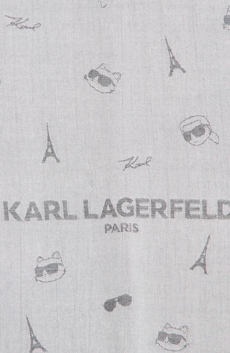 KARL LAGERFELD PARIS Icon Logo Pashmina, Alternate, color, Black/Gray