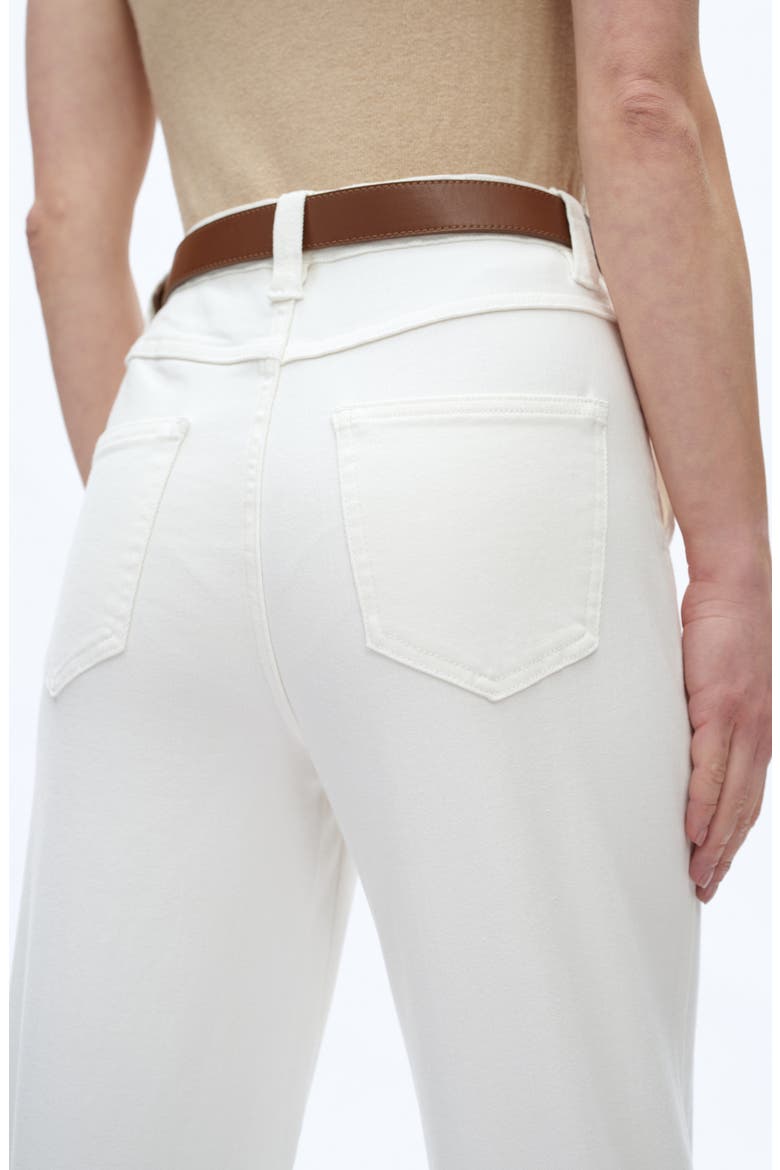 High Waist Crop Relaxed Straight Leg Utility Jeans, Alternate, color, WHITE