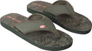 Animal Swish Leaf Print Flip Flops