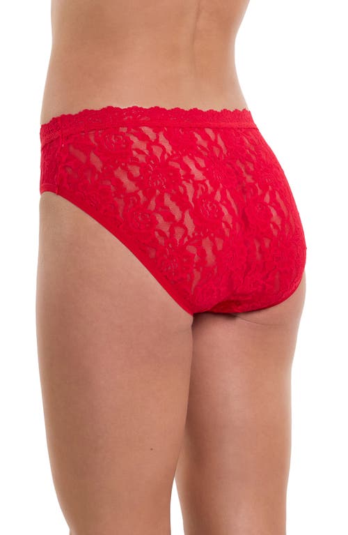 Hanky Panky Signature Lace V-front High Cut Briefs Red In Red