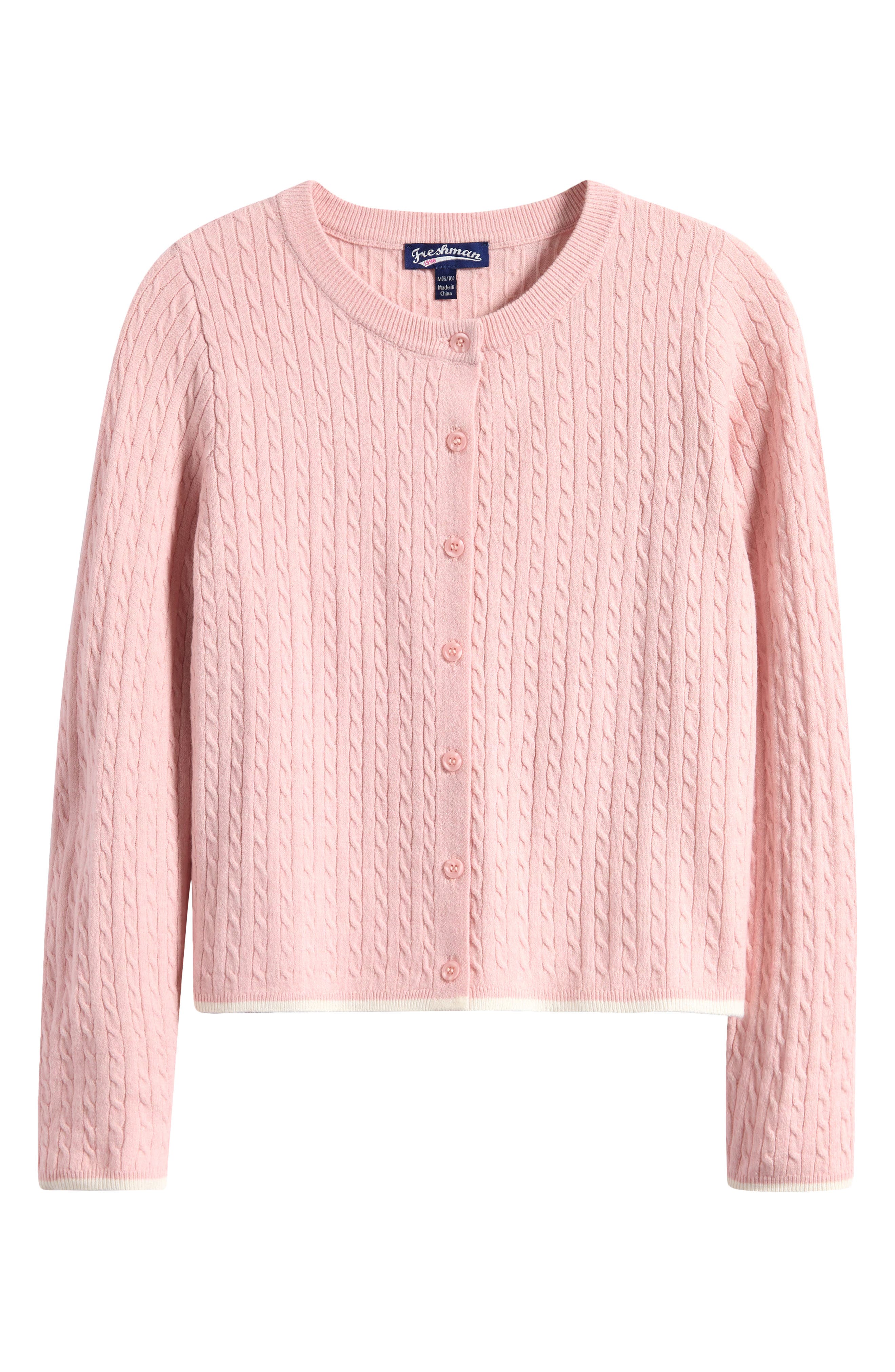Freshman Kids' Tipped Cable Knit Cardigan