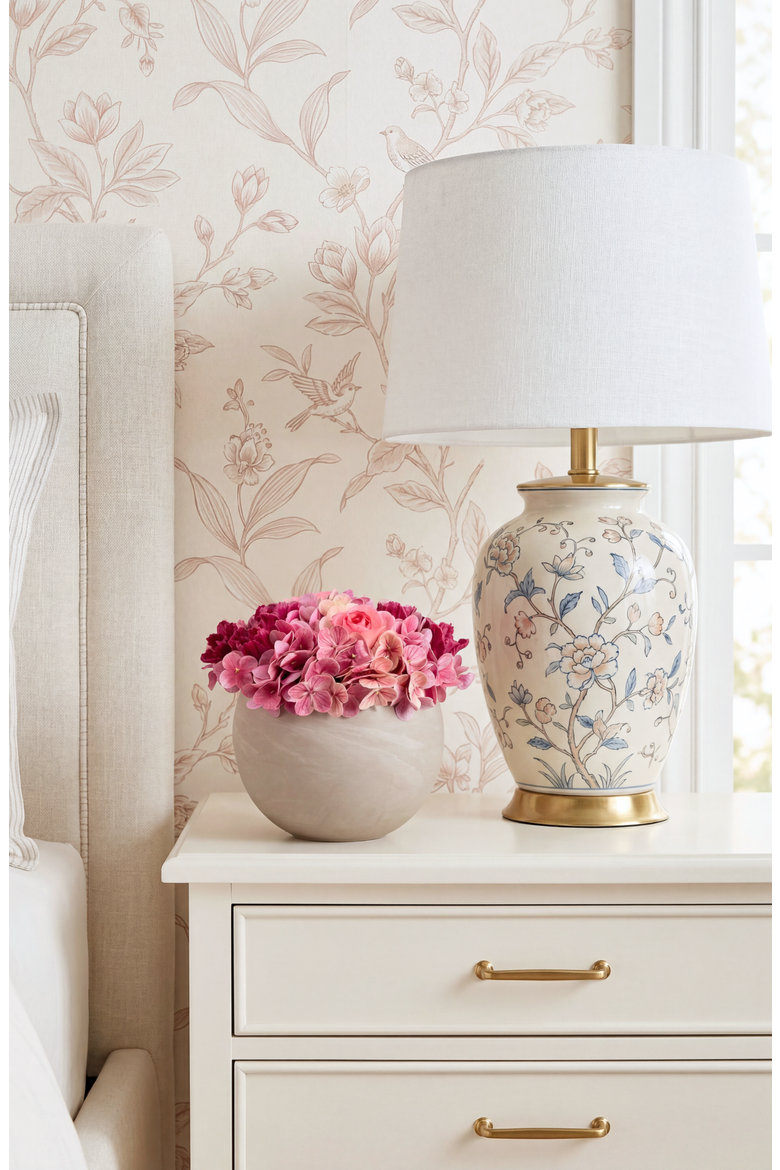 Lyra RealTouch Snowball Hydrangea Arrangement, Alternate, color, Blush
