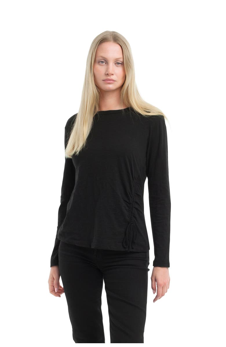 WILT Clothing Long Sleeve Ruched Side, Main, color, Black