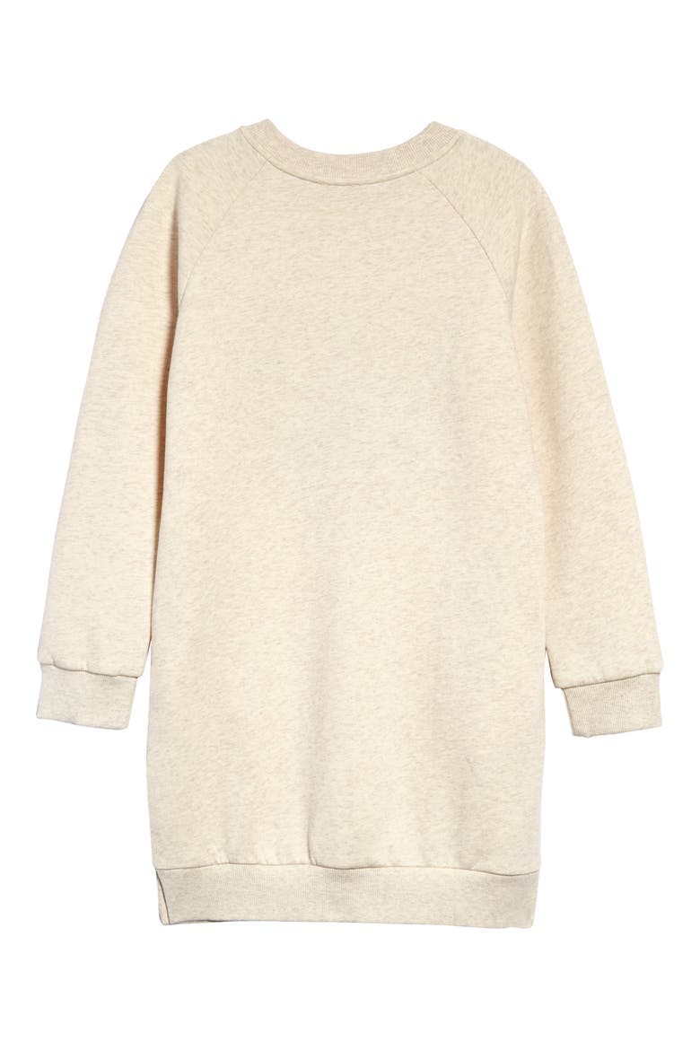 Kids' Tiger Sweatshirt Dress, Alternate, color, MARL BEIGE