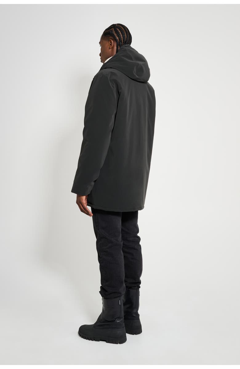 Stutterheim Stockholm Matte Winter Coat, Alternate, color, Black