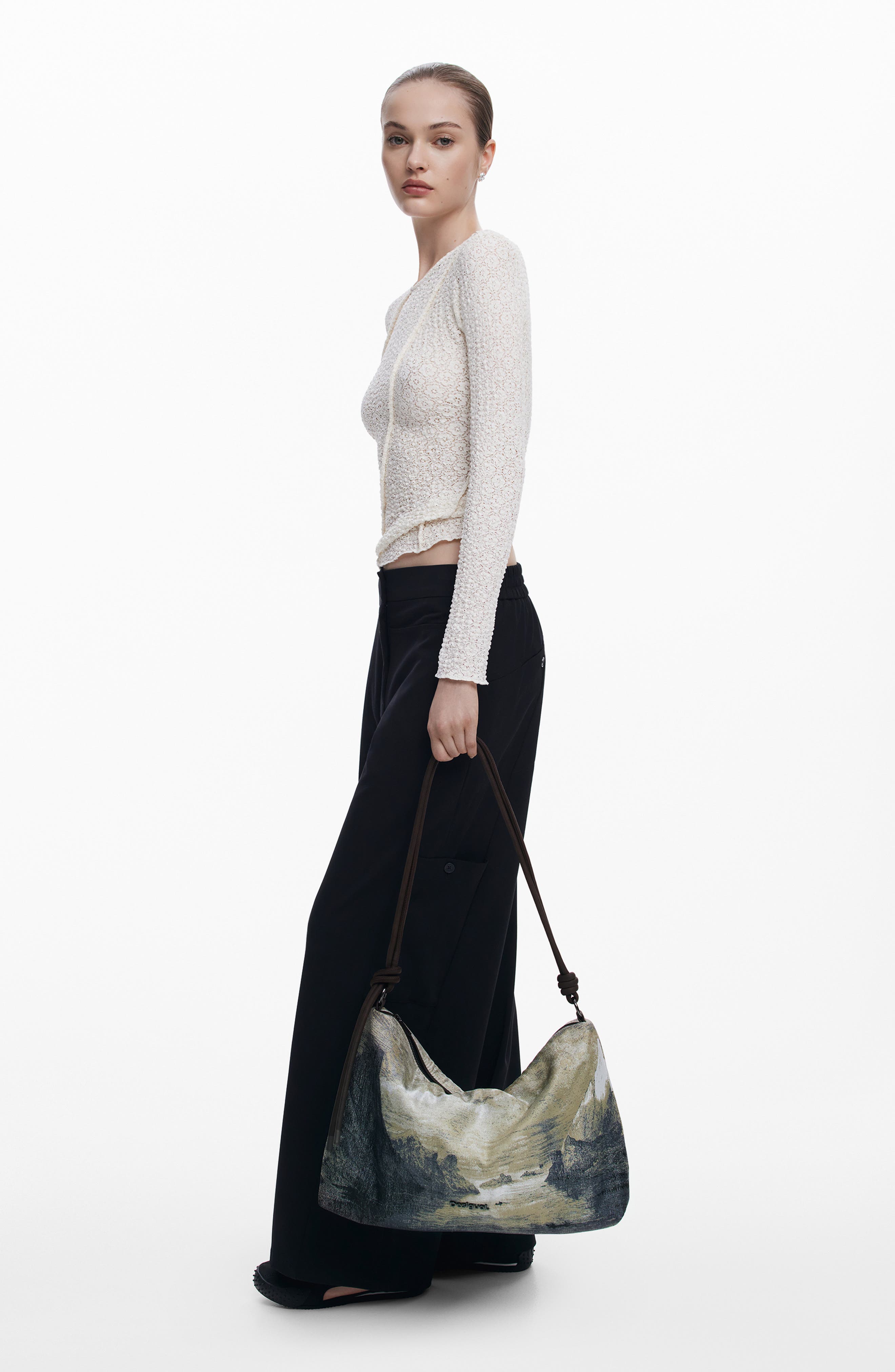 Desigual Print Shoulder Bag, Alternate, color, 